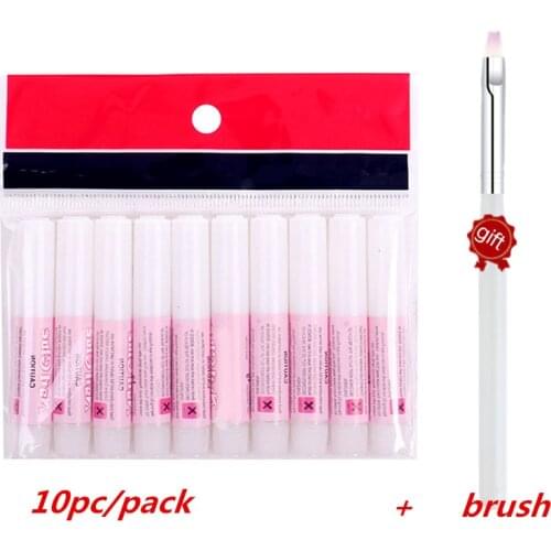 Nails Glue for False Rhinestones Nails Art Decorations Mini 10Pc / Pack 2g Tips Acrylic Glue Nail Accessories + Nails Brush
