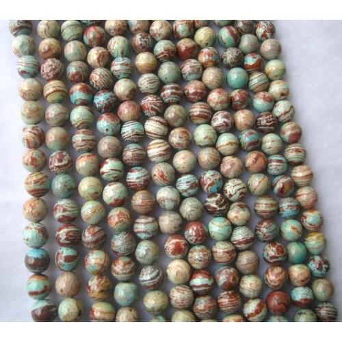 Natural Blue Rainbow Veins Jasper Round 8mm Loose Beads For Jewelry Making DIY Bracelet Necklace Earrings