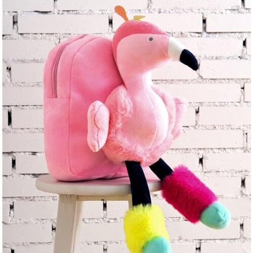 Cute Girls Plush Unicorn Flamingo Backpacks Toddler Mini Cartoon School Bags Little Girls Boys 3D Dolls Doulble Shoulders Bag