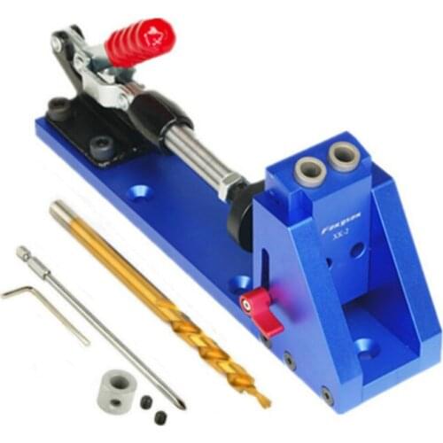 Upgraded Oblique Pocket Hole Jig Kit System w/ Step Drill Bit WoodWork Tools for Carpenter Professional tools
