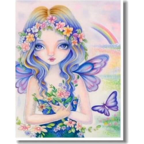 Cross Stitch Kit 11CT Printed Cloth Chinese Embroidery Hand-Made Material Containing Fairy Cartoon Characters