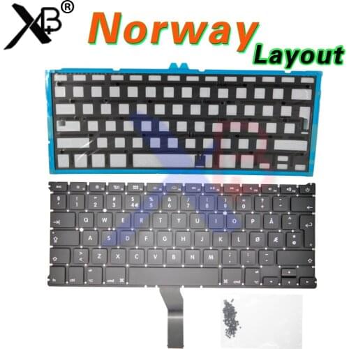 NO Norway Norwegian keyboard/Backlight Backlit+100pcs keyboard screws For MacBook Air 13.3" A1369 A1466 2010-2017Years