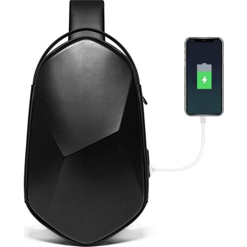 Firmranch New fashion Messenger bag waterproof Rhombic Mechanical Hard Shell Bag Leisure&Business Black&camouflage Shoulder bag