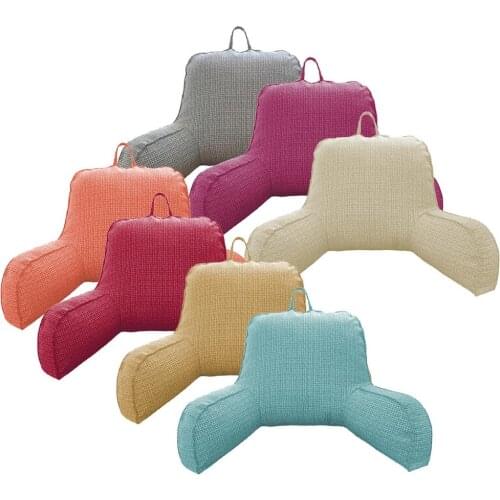 Sofa Reading Pillow Long Linen Cushion Back Cushion Pillow Waist Support Cushion With Headrest Washable Backrest For Chair Bed