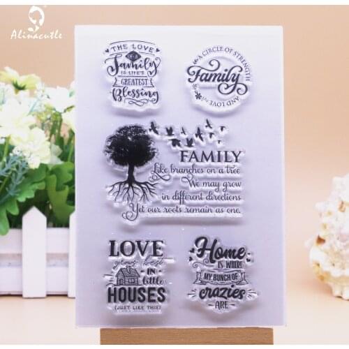 CLEAR STAMPS Family Love DIY Scrapbooking Card Album Paper Craft Rubber Roller Transparent Silicon Stamp AlinaCraft