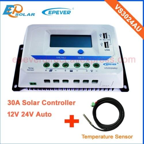30A regulator solar EPEVER PWM power charging controller with temperature sensor 30A 30amp