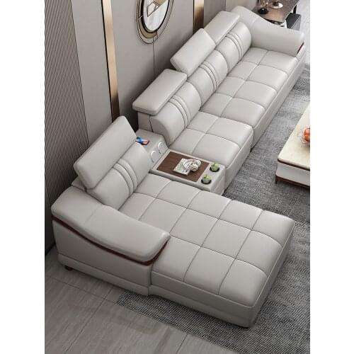 Luxury sofa with small size and heavy leather in living room