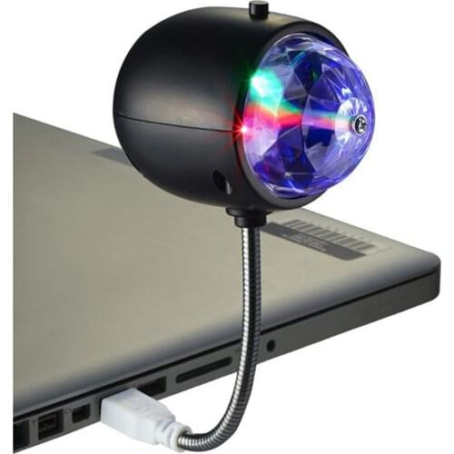 USB LED Disco DJ Stage Car Light Rotating Family Party Colorful Ball Lights With Book Reading Light Karaoke Atmosphere Lamp