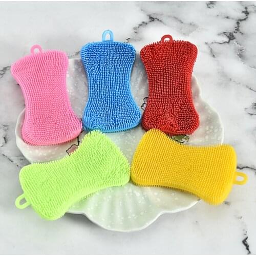 Silicone dishwashing brush decontamination soap dishwashing brush kitchen dish pan brush cleaning cloth brush