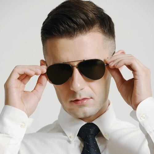 New Men Strong Alloy Polarized Sunglasses TAC lens Sun Glasses Classic Eyewear Driving Male Blue Glasses Without Case 8107