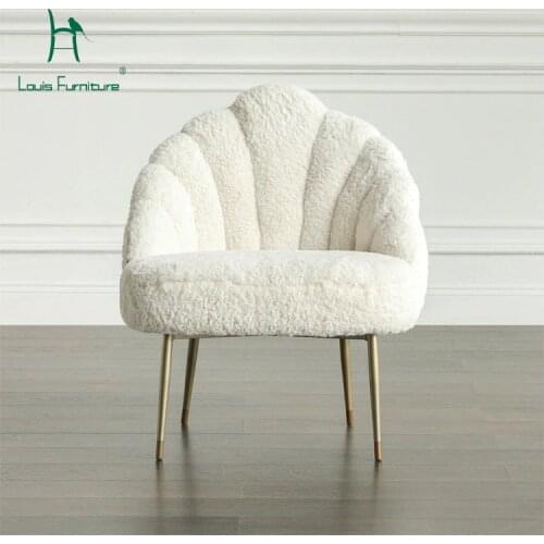 Louis Fashion Living Room Sofas Chaise Lounge Modern Simple Long Hair Leisure Chair