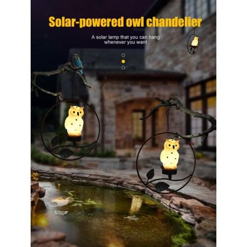 Solar Light Outdoor Waterproof Led Solar Power Light Owl Hanging Landsape Tree Lamp For Pathway Yard Garden Holiday Decor