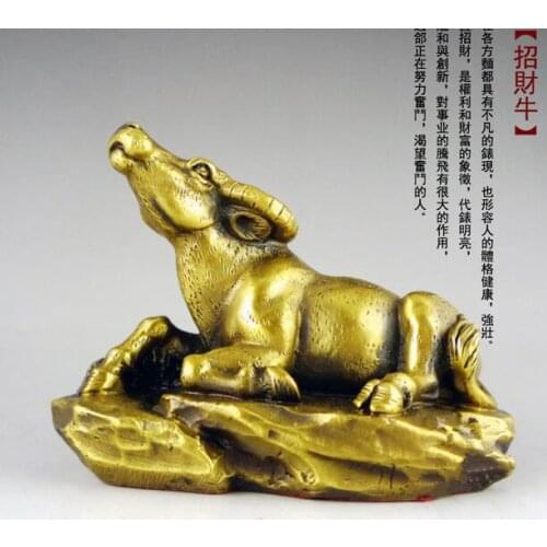 Taurus The bull water buffalo cow zodiac animal imitation pure copper household crafts sculpture statues Home