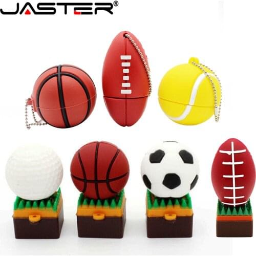Football USB Flash Drive Sports Cartoon Memory Stick 128GB Basketball 64GB Tennis Pen Drive Baseball Creative Gift Golf U Disk