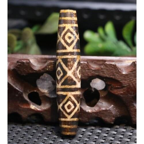 Magic Power Tibetan old Pumtek wealth lucky dZi Bead Pendant zhang