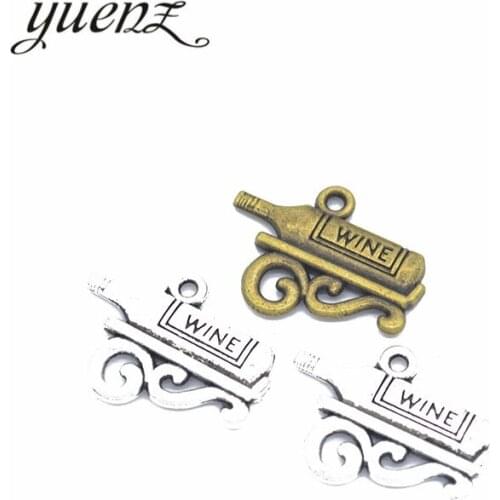 YuenZ 10pcs Bronze Tibetan Silver Plated Wine bottle Charms Pendant Jewelry Making Accessories DIY Crafts 22*7mm J220