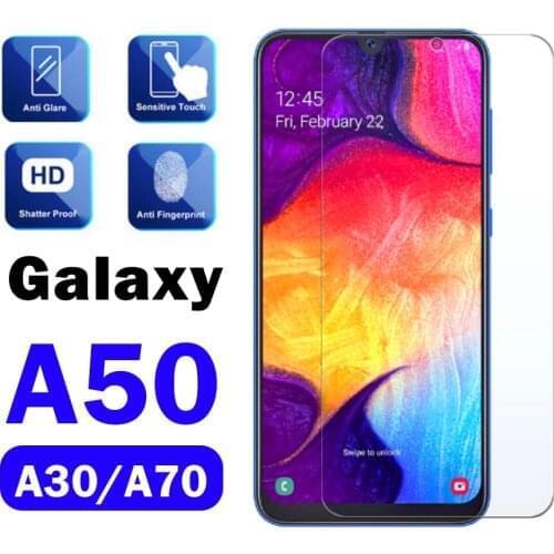 Safety glass on for samsung a50 protective glass galaxy a 50 a70 a30 screen protection samsun glaxy a 70 a 30 flm glas galaxi HD