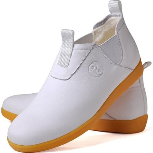 Winter Taiji shoes with velvet and thickened leather taiji shoes with beef soles and cotton leather shoes with leather high-tops