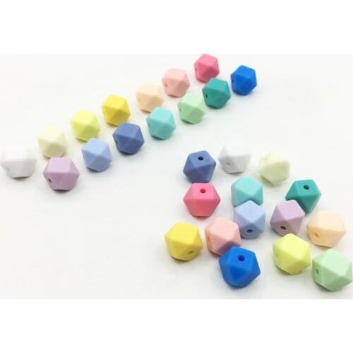 11-13-17mm Silicone hexagon beads black,blue, gray, pink,white,Bpa Free, 100% Food Grade Silicone,beads for making baby jewelry