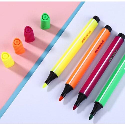 12/24color Watercolor Marker Pen Soft Head Highlighter Learning Painting Brush Graffiti Pen Office School Supplies Stationery