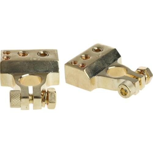 2 Pcs Gold Plated Car Battery Terminal Positive Nagative F 0/1 2 4 8 AWG Tool