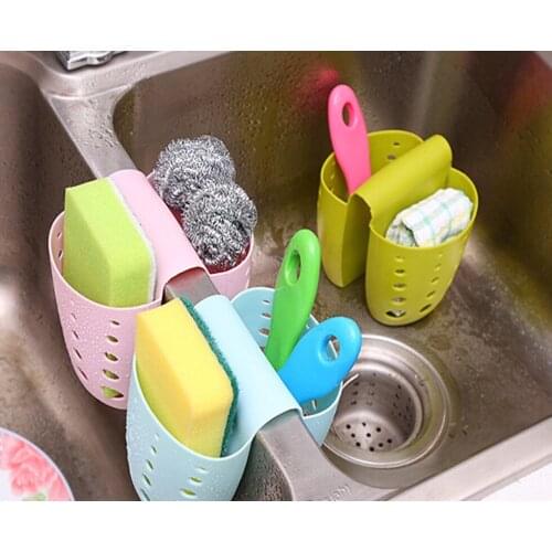 250pcs/lot Fast shipping Kitchen Sink Sponge Holder Bathroom Soap Hanging Shelving Rack Drain Faucet Storage Pail Shelves