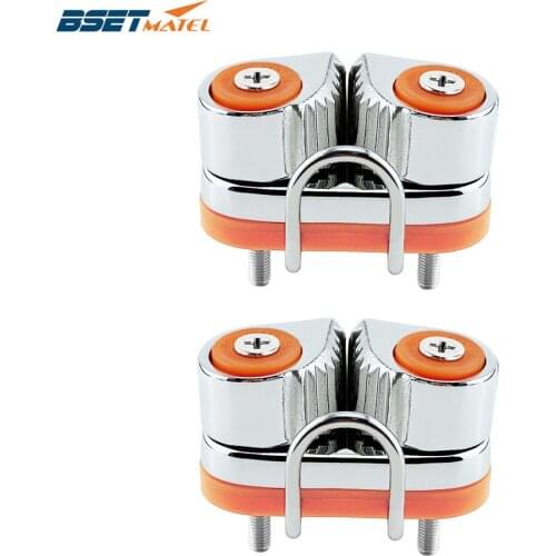 2X Stainless Steel 2 Row Matic Ball Bearing Cam Cleat leading Ring Pilates Equipment Boat Fast Entry Rope Wire Fairlead Sailing