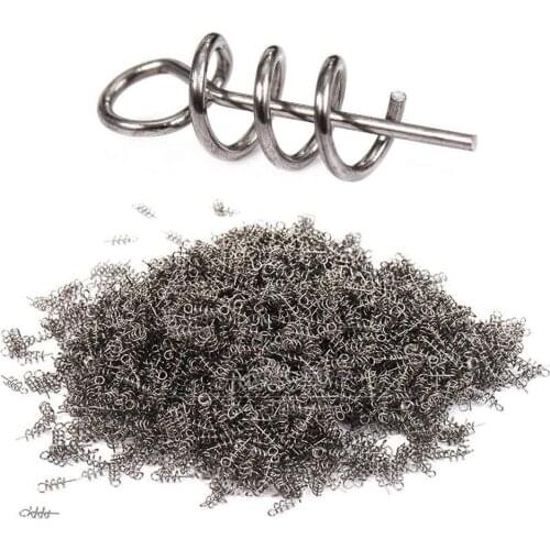 50 or100pcs/Lot Spring Lock Pin Crank Hook Fishing Connector 7MM-42MM Stainless Steel Swivels&Snap Soft Bait Accessories