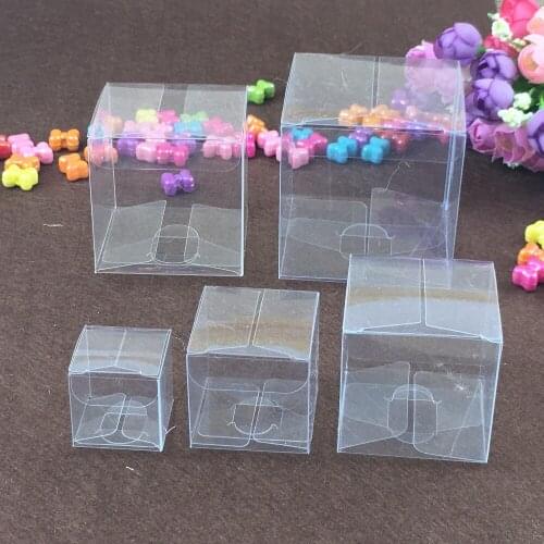 50PCS/Lot Square Plastic Clear PVC Boxes Transparent Waterproof Gift Box PVC Carry Cases Packaging Box For jewelry/Candy/toys