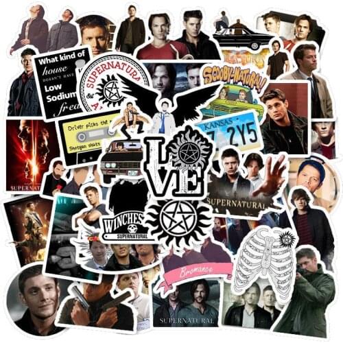 50pcs/pack Supernatural Classic TV Show Graffiti StickersFor Skateboard Helmet Gift Box Bicycle Computer Notebook Car DIY