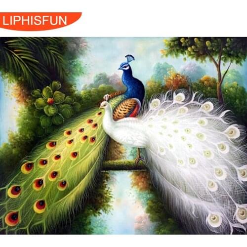 5D Full Drill Diy Diamond Painting Handmade Animal Peacock Cross Stitch Resin Square Diamond Sets Diamond Embroidery