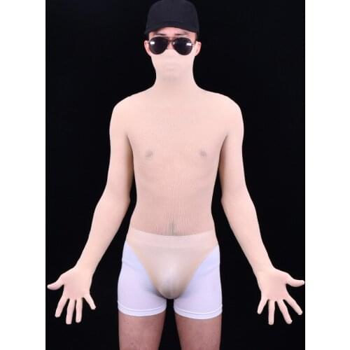 Unisex 80D Seamless Five Fingers Long Sleeve Bodysuit Half Coat Zentai One Piece Tights DIY Any Cut Bodystocking Catsuit Leotard