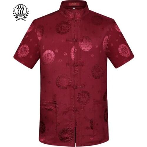 Middle-aged jacket men blazer summer masculino casaco jaqueta father coats mens Tang suit Chinese style stand collar red white