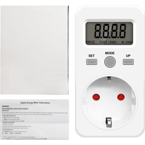 Digital Energy Meter Electrical Energy Meter LCD Display Wattmeter Power Monitor Electricity Test Measuring Socket 50% Off