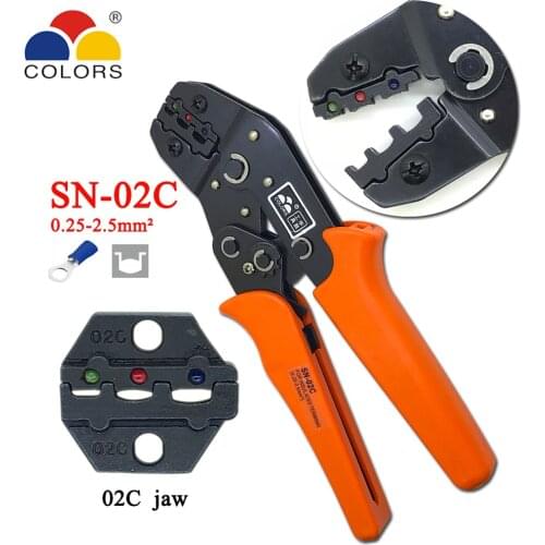 COLORS SN-02C crimping pliers capacity 0.25-2.5mm2 23-13AWG european style RV terminal clamp self-adjusting tools