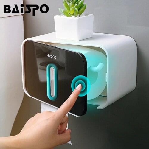 BAISPO Waterproof Toilet Paper Holder Home Bathroom Storage Rack Creative Foldable Hanger Tissue Box Portable Toilet Roll Holder