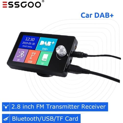 ESSGOO 2.8 Inch Car DAB DAB+ Car Radio Adapter Bluetooth Wireless FM Transmitter Receiver Extension Antenna Universal For Europe