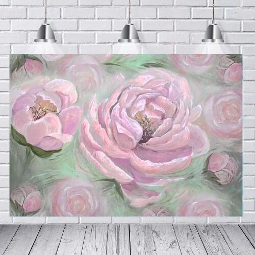 Photography Background Oil Painting Style Flowers Spring Bokeh Photo Background Baby Shower Decorations Photo Background Props