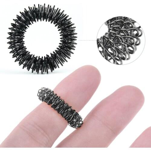 Spiky Sensory Finger Massage Ring Stainless Steel Acupuncture Rings Health Care Relax Hand Massage Finger Lose Weight