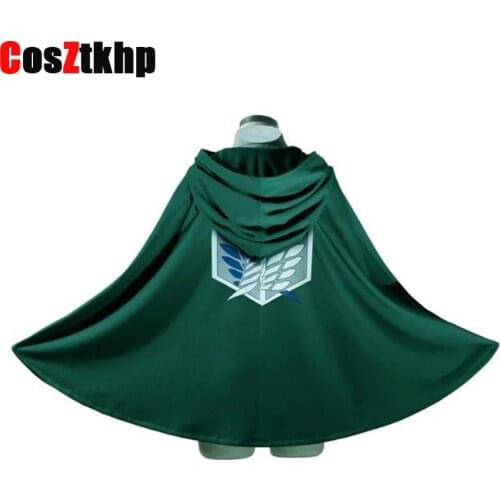 Attack On Titan Costume Green Cloak Japanese Anime Cosplay Shingeki No Kyojin Hoodie Eren Levi Mikasa Cloak Scout Legion Coat