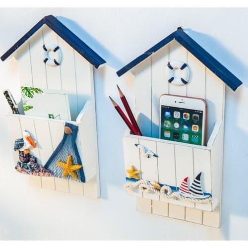 Mediterranean style creative wooden letter insert key box letter box letter box pen holder storage box