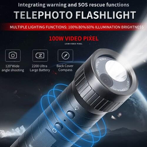 Mini Lighting Action Cam Waterproof Durable 1080P Helmet Sports Camera HD Wide Angle Lens Flashlight Loop Recording Webcam