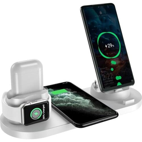 WS5 Multi-function 6-in-1 Wireless Charger Suitable for Apple Watch, Earphone, Mobile Phone Wireless Charging Gift Customization