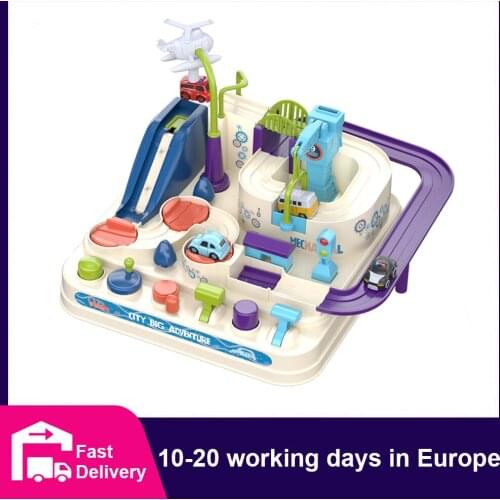 Racing Rail Car Model Racing Educational Toys Children Track Car Adventure Game Brain Game Mechanical Interactive Train Toy