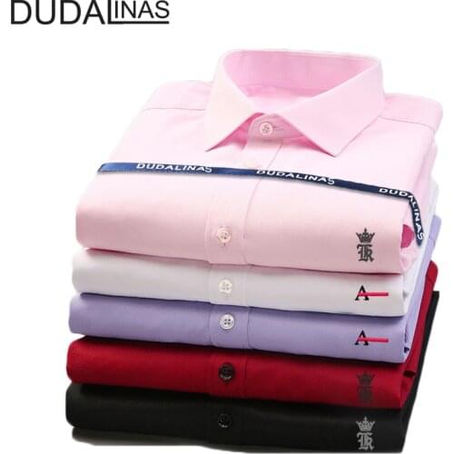Dudalinas Sergio K Aramy Men Shirt Male Dress Shirts Mens Casual Long Sleeve Business Formal Shirt Camisa Social Masculina