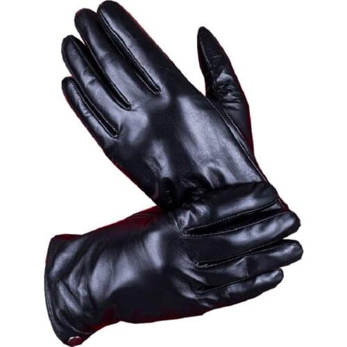 JKP Mens Leather Gloves Can Touch Screen Autumn and Winter Thick Warm Sheep Cashmere Gloves Wholesale Outdoor Riding ST18-22