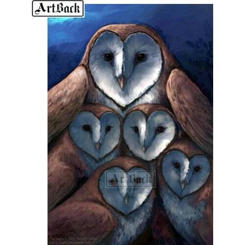 New 5d diy diamond painting owl kit full square drill diamond embroidery 3d crystal mosaic decorative artwork ARD188