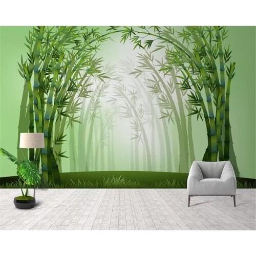 Beibehang Custom wallpaper mural modern fashion simple green bamboo mural background wall decoration wall papers home decor