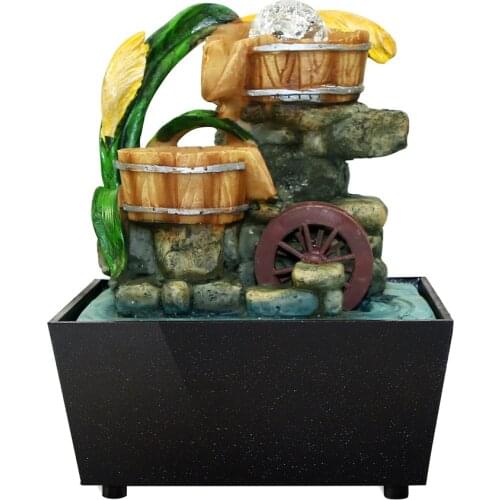 Desktop Water Fountain Spout FENGSHUI Zen Garden With Rotary Ball Home Accent Tabletop Fountain Waterfall Natural Home Decor