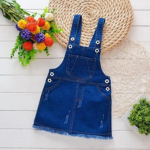 Baby Dress Girls Summer Jeans Children Cowboy Dresses Baby Girls One-pieces Child Cute Clothes 1-3 Years Little Kids Clothing